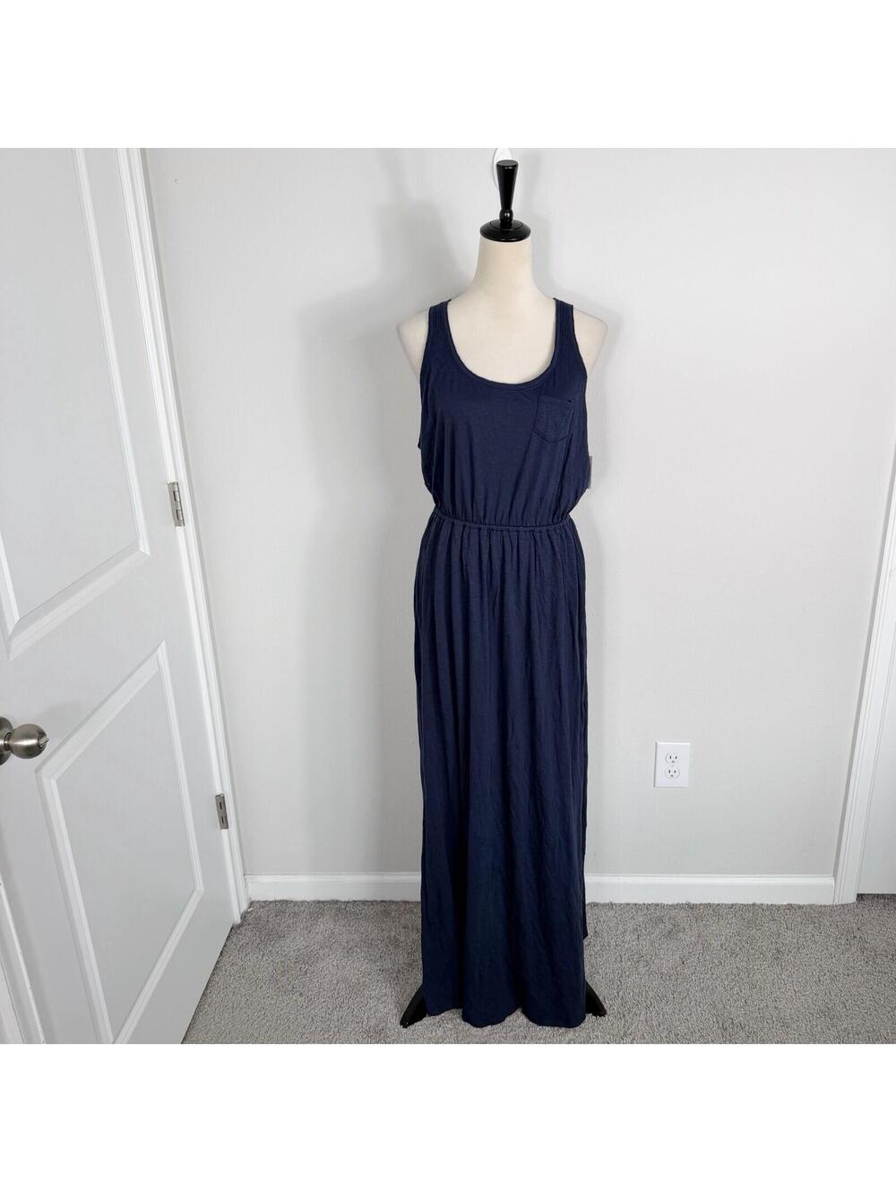 NWT Hollister Vintage Y2K Navy Blue Lace Maxi Dress Beach Travel Summer Large